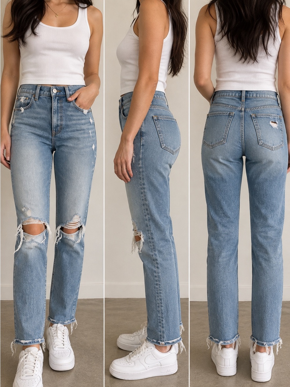Abercrombie & Fitch The 90s Skinny High Rise Distressed Jeans 30 10R